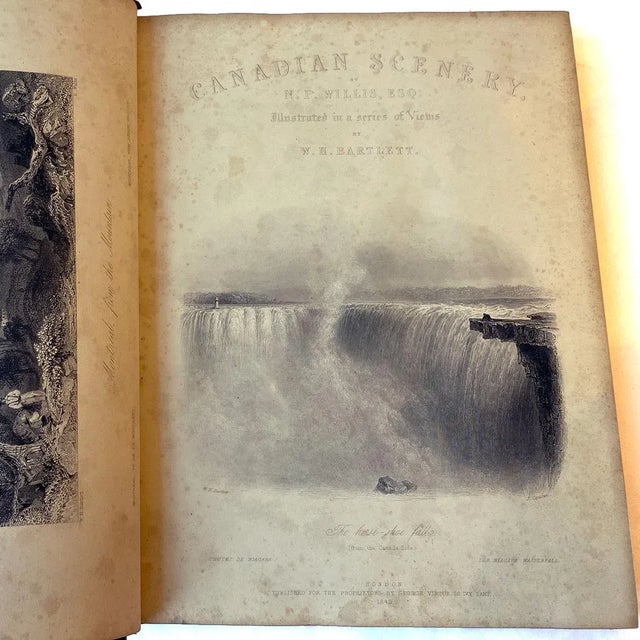 1842 Set First Edition Leather Bound Books: Canadian Scenery by N. P. Willis, Vol I-Ii For Sale - Image 10 of 12