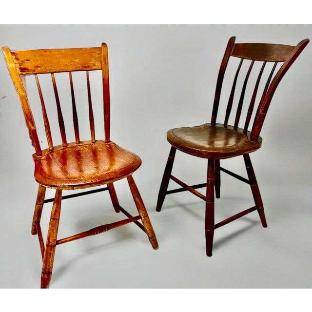 American 18th C. Windsor Chairs, a Pair For Sale - Image 3 of 11