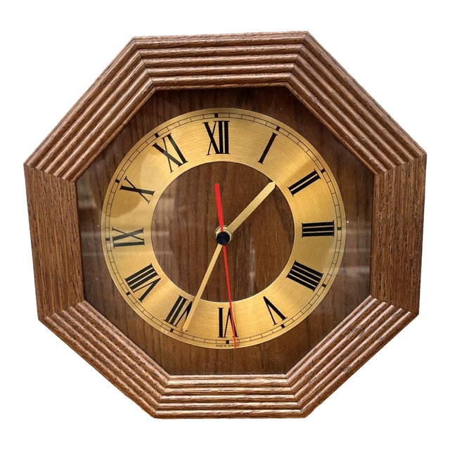 Ebg Wooden Wall Clock, Germany 1980s For Sale