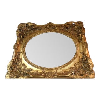Antique Gilded Mirror, Solid Carved Wood For Sale