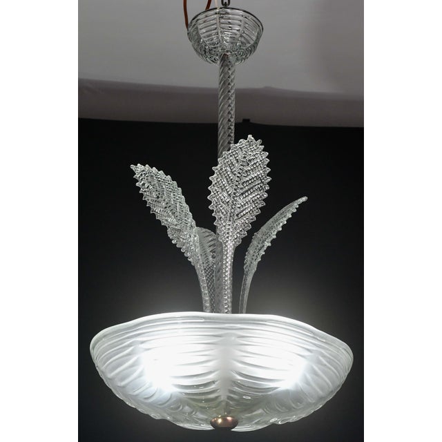 Luxury Barovier & Toso Chandelier, Murano Pulegoso Glass, 1950s For Sale - Image 4 of 13