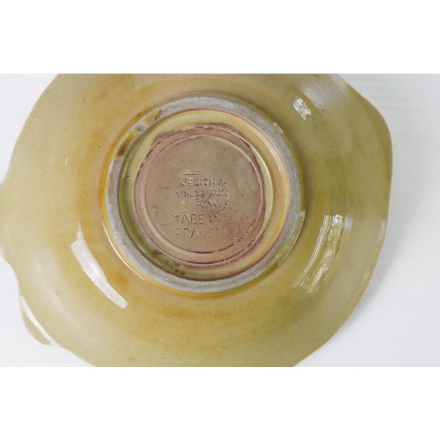 1950s Mid-Century Modern Aegitna Vallauris French Pottery Fish Bowl in Yellow Glaze For Sale - Image 15 of 15