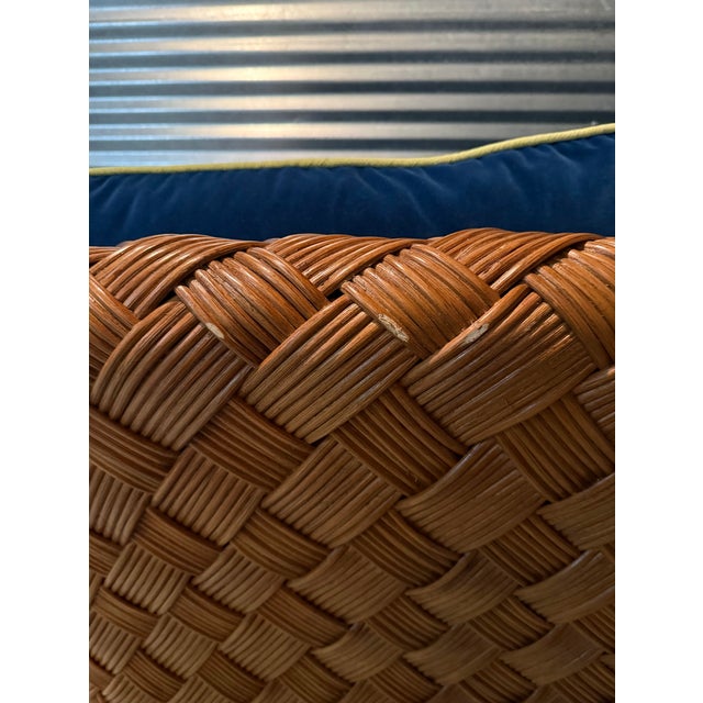 Walters Wicker 96" Portia Sofa Custom Loose Back and Loose Seat Cushions With Contrast Welt For Sale - Image 10 of 11