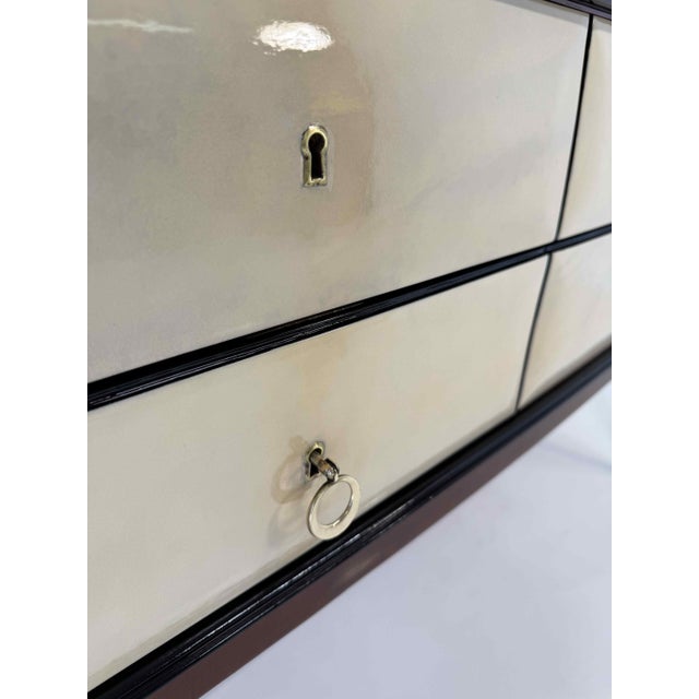 Parchment and Walnut Chest of Drawers by Paolo Buffa, 1950s For Sale - Image 11 of 14