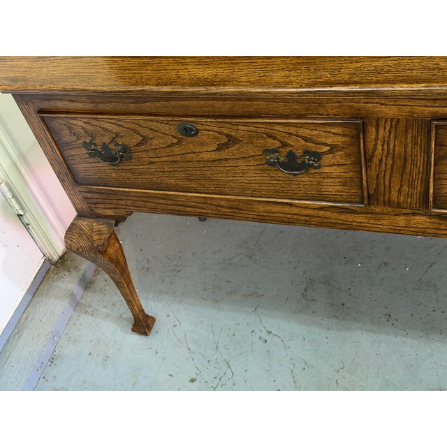 Mid-Century English Georgian Style Oak Welsh Dresser & Open Plate Rack For Sale - Image 10 of 12