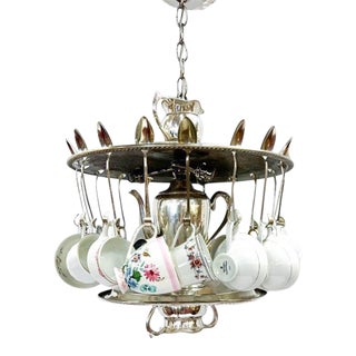 Unique Handcrafted Teacup Chandelier For Sale