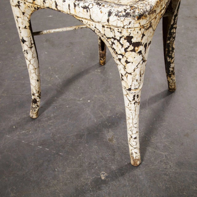 Metal Dining Chair Model A in White from Tolix, 1940s For Sale - Image 7 of 18