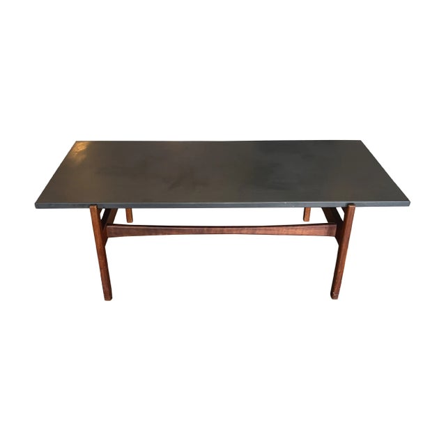 Jens Risom Midcentury Slate Top Coffee Table by Jens Risom For Sale - Image 4 of 11