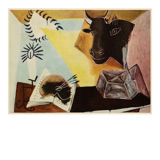 Circa 1969 After Pablo Picasso "Still Life With a Black Bull's Head" Full-Color Print From Italy For Sale