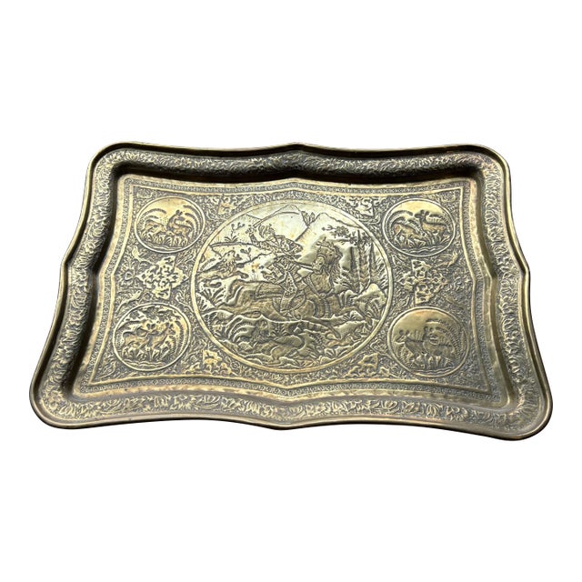 Antique Brass Tray For Sale