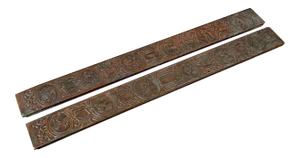 Tiffany Studios Zodiac Pattern Blotter Ends - a Pair in Bronze. Desk Accessory, Office Decorative Asccessory
