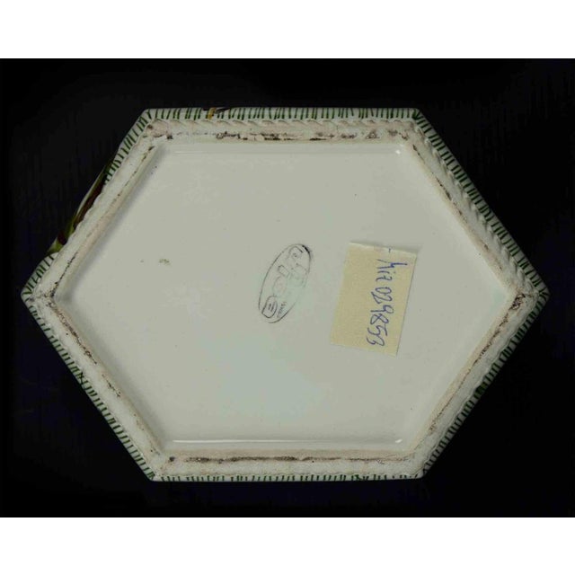 Mid-Century Handmade Floral Ceramic Soup Bowl, Italy For Sale - Image 3 of 5