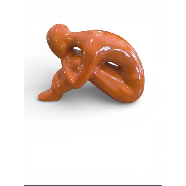1960s Vintage Mid Century Jaru Sculpture Orange For Sale - Image 5 of 5