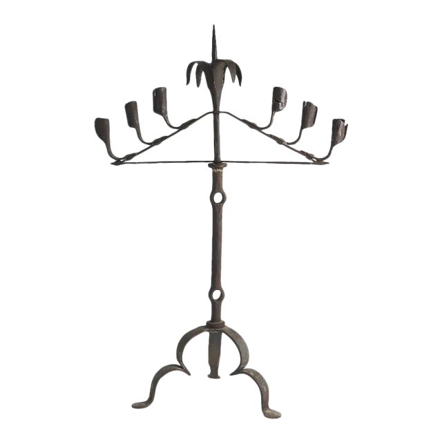 Wrought Iron Arts and Crafts Mission Style Candelabra For Sale