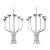 1970s Monumental Mid-Century Modern Silvered Brass 7-Light Candle Sconces, Attributed to Tommi Parzinger – A Pair For Sale