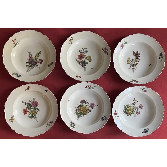 Antique Early 19th Century Italian Ginori a Doccia Porcelain Soup Bowls With Flower Decoration Circa 1815 - Set of 6 For Sale - Image 10 of 16