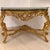 This is a lovely 1970s large scale Louis XV style console table with verde marble top. Its size makes it a dramatic...