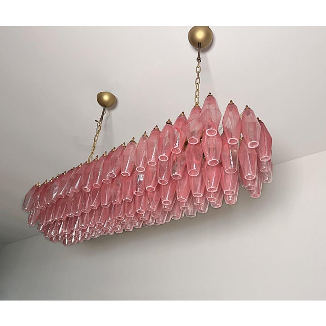 DUTIES FREE A rare statement piece of Italian design: 138 pink alabaster Murano poliedri creating a soft, luminous...