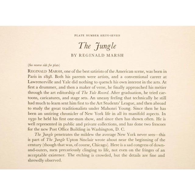 Gray 1939 After Reginald Marsh "The Jungle", First Edition Period Offset Lithograph For Sale - Image 8 of 10