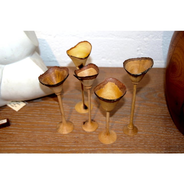 Paul Maurer Set of Five Hand-Turned Wood Cups by Paul Maurer For Sale - Image 4 of 5