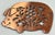 Vintage copper and cast iron pig motif trivet. Floral design to body. Hanging hardware on the back and rubber pads to the...