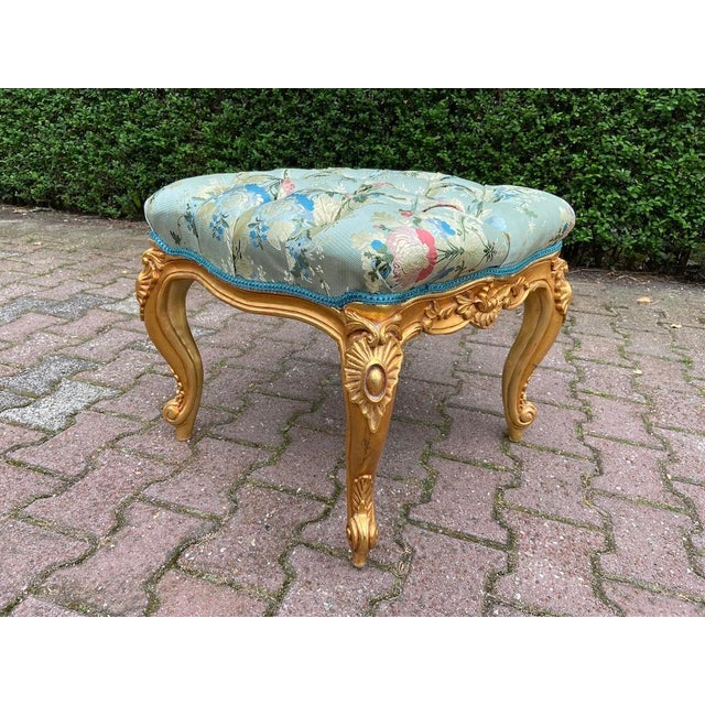 Add refined European elegance to your interior with this vintage Louis XVI Revival bench, dating to approximately 1970....