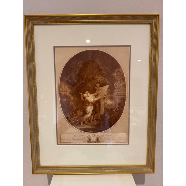Jean Mathieu After Fragonard, Le Serment D’Amour, 19th Century Engraving [sh.s-l-7.5050] Reproduction For Sale - Image 4 of 7