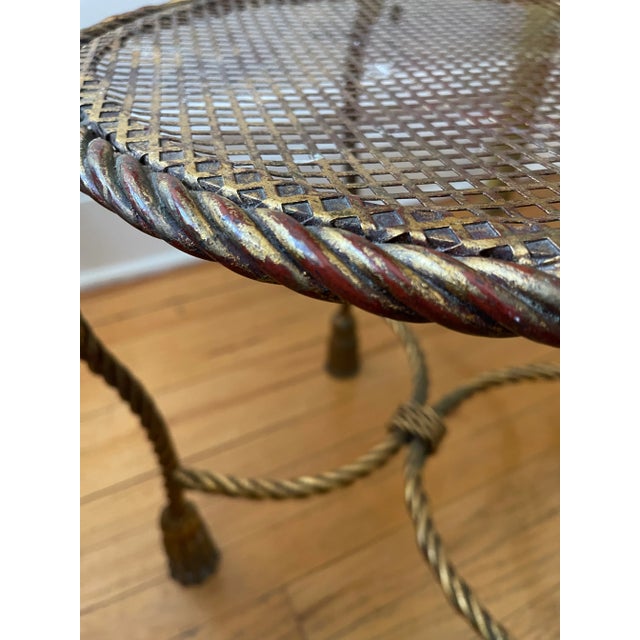 1960s Vintage 1960s Gilt Italian Rope Table For Sale - Image 5 of 12