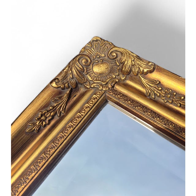 Antique French Louis XV Rococo Revival Facet-Cut Wall Mirror with Ornate Giltwood Frame, 1900s For Sale - Image 6 of 12