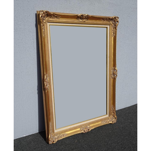 French Country Large 43.5"x31 Vintage French Country Gold Ornate Picture Frame For Sale - Image 3 of 12