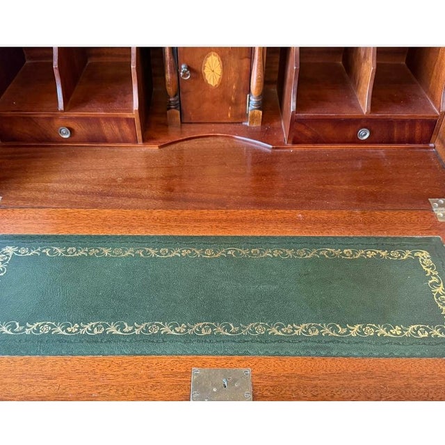 Mahogany secretary with display cabinet | king george style | mid-20th century mahogany secretary with upper display...