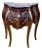 French-Style Two-Drawer Cabinet – Sculpted Wood Design With Gold Leaf Details & Marble Top For Sale