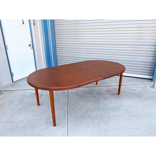 1960s Danish Modern Teak Extendable Dining Table For Sale - Image 11 of 15