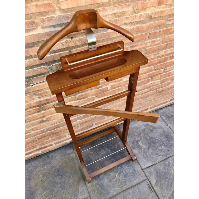 Brown Mid Century Modern Italian Wood Valet Stand, 1960s For Sale - Image 8 of 13
