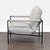 Modern Crate and Barrel Valle Modern Lounge Chair With Black Metal Frame For Sale - Image 3 of 9
