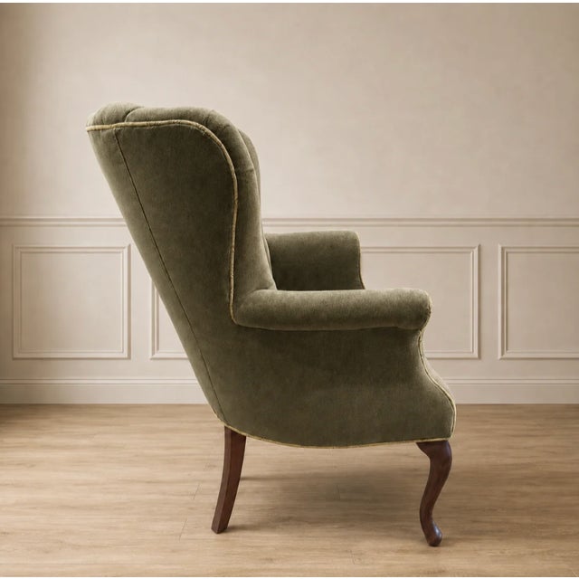 English Sage Mohair Reader For Sale - Image 3 of 6