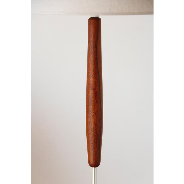 Mid-Century Modern Vintage Scandinavian Light Fixture in Teak, Chrome-Plated Metal and Cotton, 1960s For Sale - Image 3 of 14