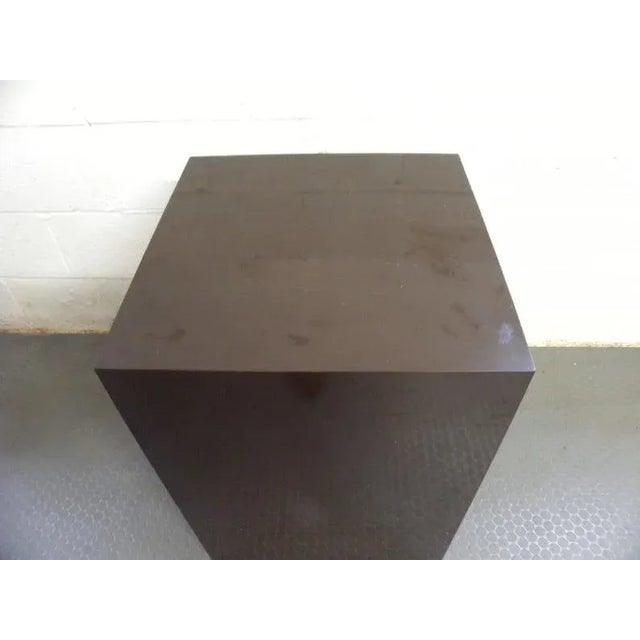 Mid-Century Modern Mid Century Modern Vintage Cube Accent Table Dark Brown For Sale - Image 3 of 6