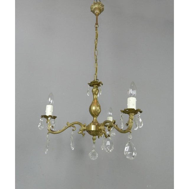 French Chandelier & Wall Sconces, 1950s, Set of 3 For Sale - Image 14 of 15
