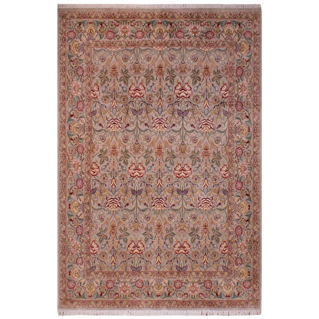 Floral 1990's Pak-Persian Gray/Gray Wool Rug - 8'11'' X 12'6'' For Sale - Image 9 of 9