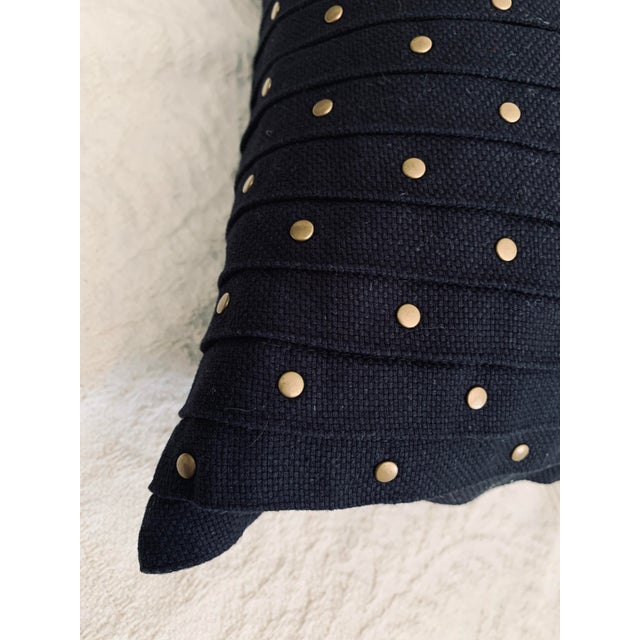 Contemporary Michael Kors Throw Pillow Cover Black With Golden - Bronze Metallic Embellishment For Sale - Image 3 of 10