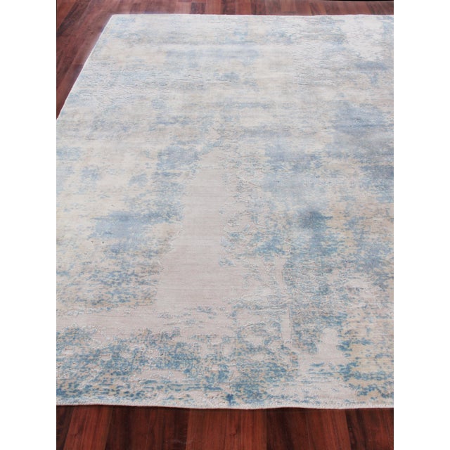 Bruges Beige/Green Hand loom Bamboo/Silk Area Rug - 8'x10' For Sale - Image 4 of 8