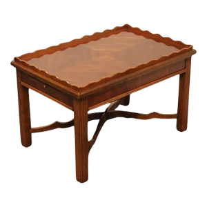 Altavista Lane Banded Bookmatched Mahogany Traditional Style 32" Accent Tea Table