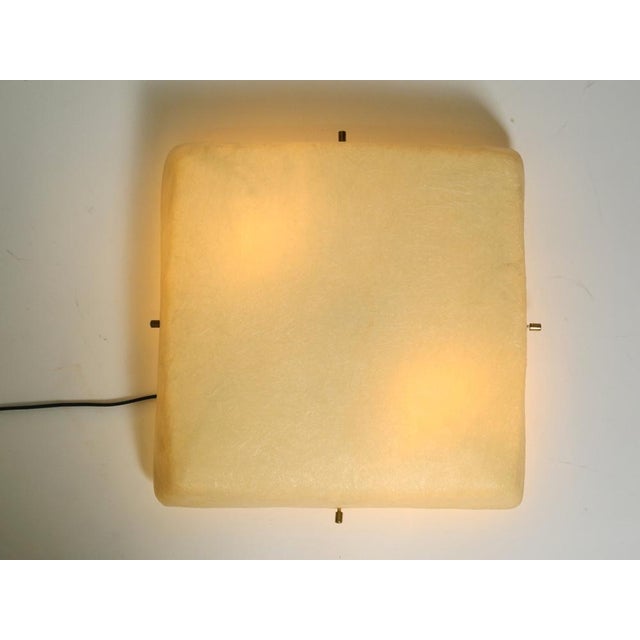 Mid-Century Modern Square Fiberglass Ceiling or Wall Lamp, 1950s For Sale - Image 6 of 18