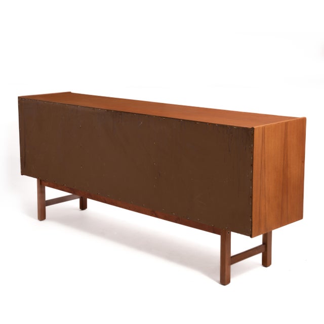 Wood Ulferts Sweden Scandinavian Danish Teak Credenza Two Hinged Doors Dowel Legs Mid Century Key Unmarked For Sale - Image 7 of 15