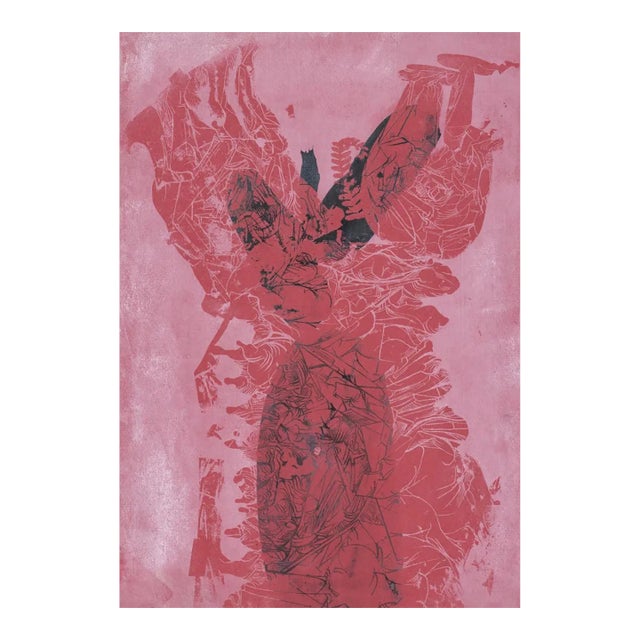 1965 Hella Fischer-Thorer Abstract Mixed Media Lithograph For Sale