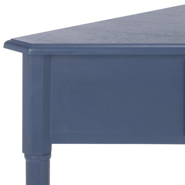 Spritely Home Gomez 1 Drawer 1 Shelf Corner Table in Blue For Sale - Image 4 of 9