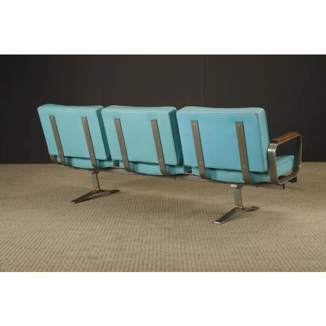 Mid-Century Modern Heavy Steel Airport Tandem Sofa, Circa 1950s For Sale In Los Angeles - Image 6 of 18