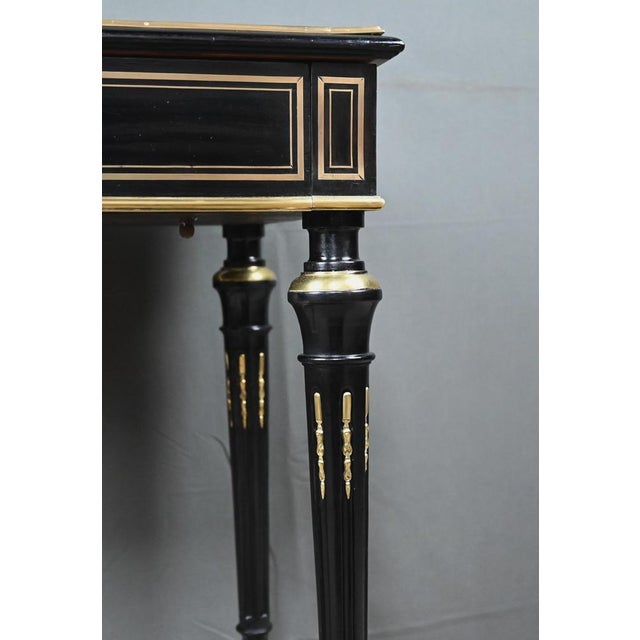 Late 19th Century Napoleon III Blackened Wood Worktable For Sale - Image 11 of 18