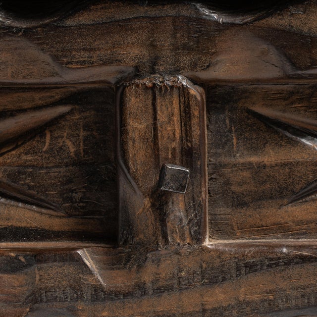 Chocolate Early 20th Century Dark Brown Spanish Hand-Carved Wood Box For Sale - Image 8 of 15
